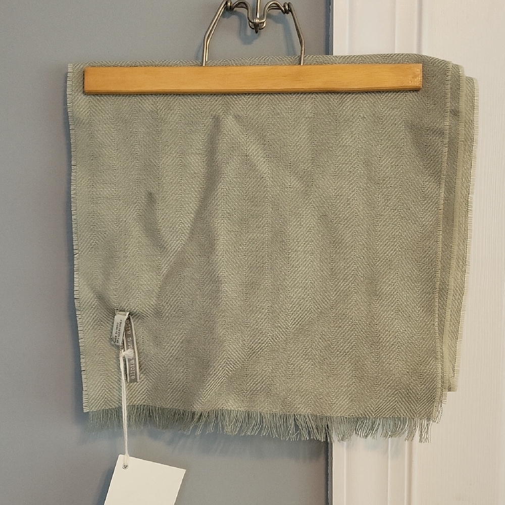 Alicia Adams Alpaca Sage Green Herringbone Scarf